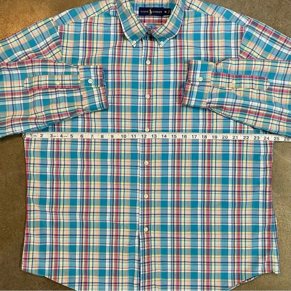 Vintage Polo Ralph Lauren Mens XL Button Down Plaid Shirt - Picture 6 of 10